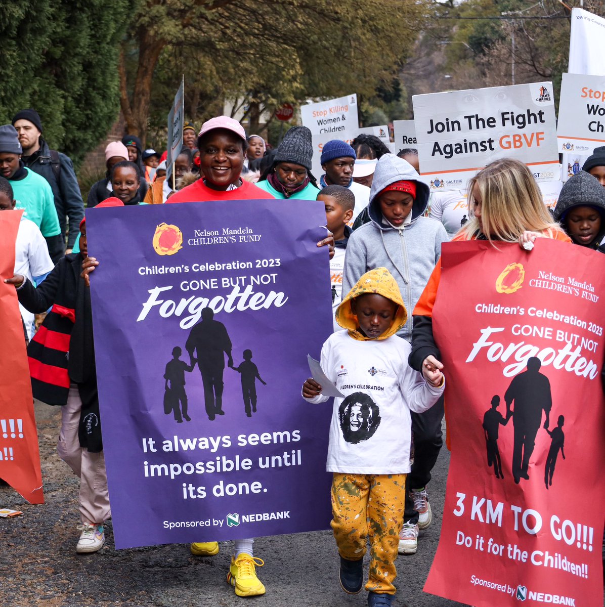 Nedbank's tweet image. The annual children’s celebration fun walk in Joburg with the @NMCF_SA was fantastic. 🥳 

We were excited to #ServeLikeMandela and bring joy to many children’s lives. We walked from the @_NMCH_ to the Joburg Zoo. 

#SupportWhatMatters