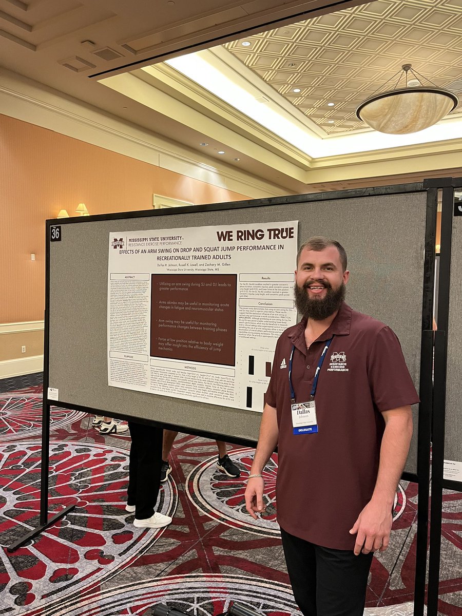 zmgillen's tweet photo. Proud of Morgan Wood and Dallas Johnson for presenting their research at the NSCA national conference! @MSUKinesiology @CollegeofEd_MSU @msu_AthleteEng @NSCA #MSU #HailState #ResistanceExercisePerformance #NSCA https://t.co/AY5fJVPYkK