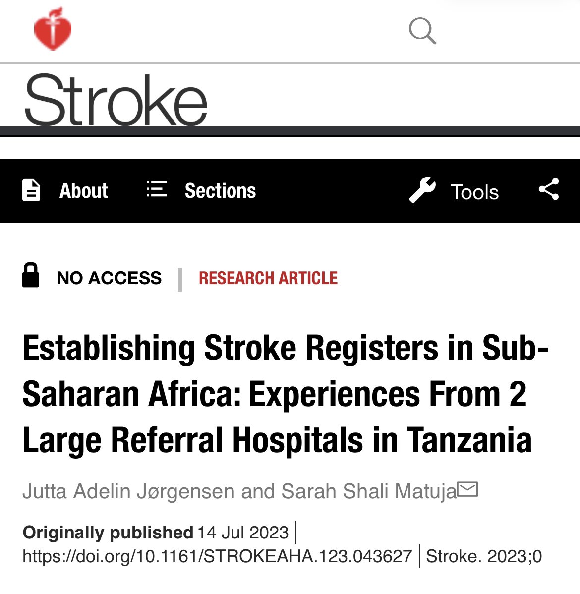 Establishing Stroke Registers in Sub-Saharan Africa: Experiences From 2 Large Referral Hospitals in Tanzania |<a href="/StrokeAHA_ASA/">Stroke AHA/ASA</a> Read here: ahajournals.org/doi/abs/10.116… <a href="/WorldStrokeOrg/">World Stroke Org</a> <a href="/AfricanStroke/">African Stroke Organization(ASO)</a> <a href="/Mwanza_CVD/">Mwanza CVD</a> <a href="/BugandoC/">bugando medical centre</a> <a href="/BlackInNeuro/">Black In Neuro 🧠</a> <a href="/WnfoNeurology/">World Neurology Foundation</a> #FutureStrokeLeaders
