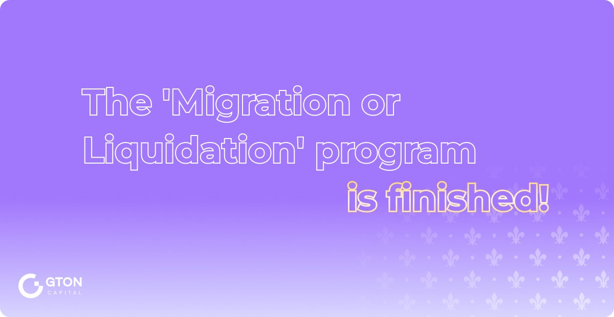 The 'Migration or Liquidation' program is finished! ⚜️If you've opened a support ticket, we're here to help. ⚜️Look out for big announcements and a new roadmap next week. Cheers to an exciting new chapter!