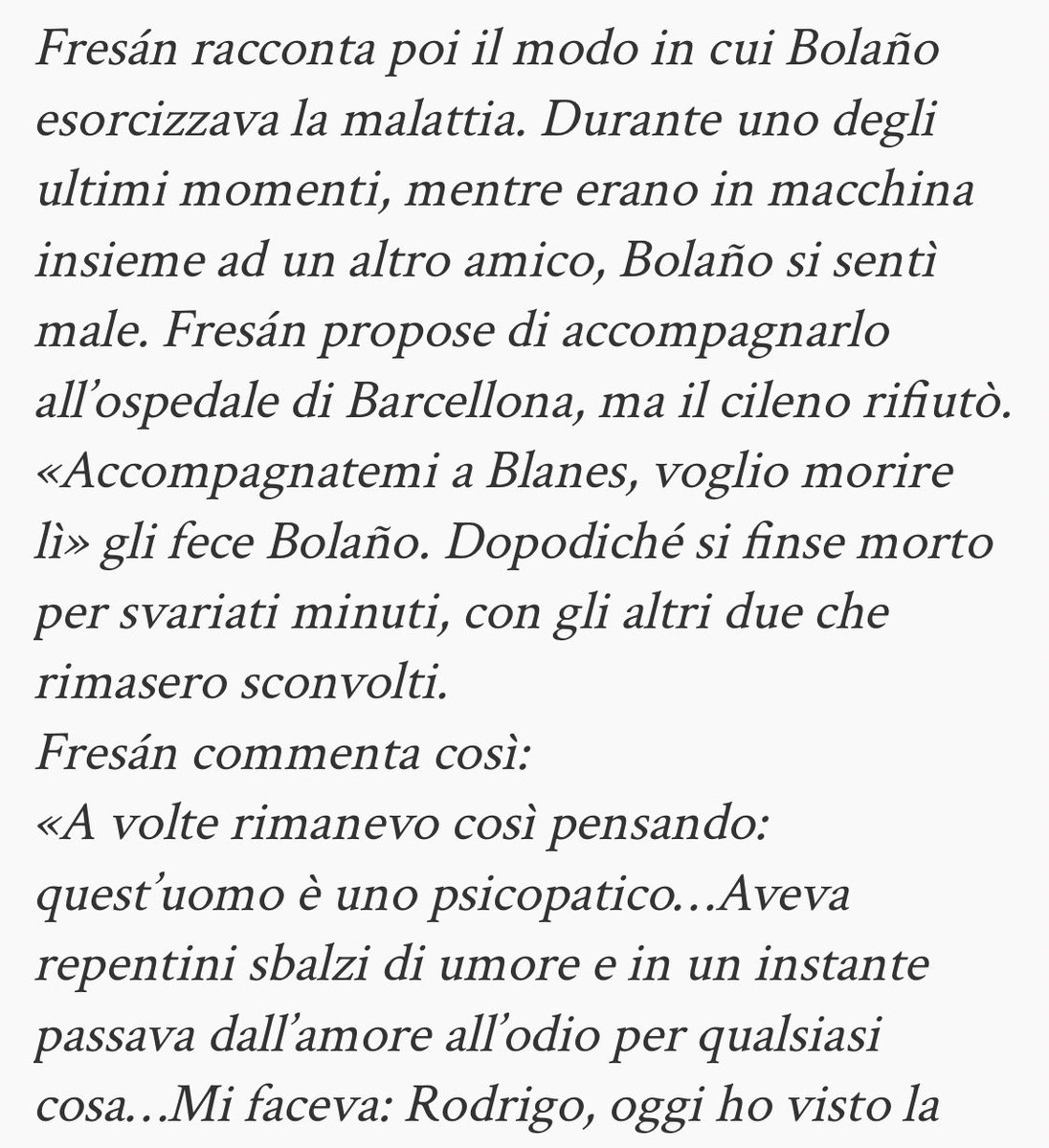 “Roberto una specie di glitch nel sistema, era una cosa strana e particolare che movimentava tutta la scena letteraria”.

[dall’intervista a #RodrigoFresan di qualche anno fa su minima&amp;moralia: 
minimaetmoralia.it/wp/interviste/…]

#15luglio2003 #RobertoBolaño