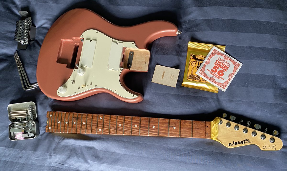 paulwatts003's tweet photo. The #RedBishop parts arrived this week, so the Tremolo arm now fits nice and tight (no wobble!). 
I had to manually adjust the arm angle to suit my hand (playing style), but now it's all perfect! 😉

The guitar is now all cleaned, back together.
Feels good 😊👍 https://t.co/Y4b25mAOzi