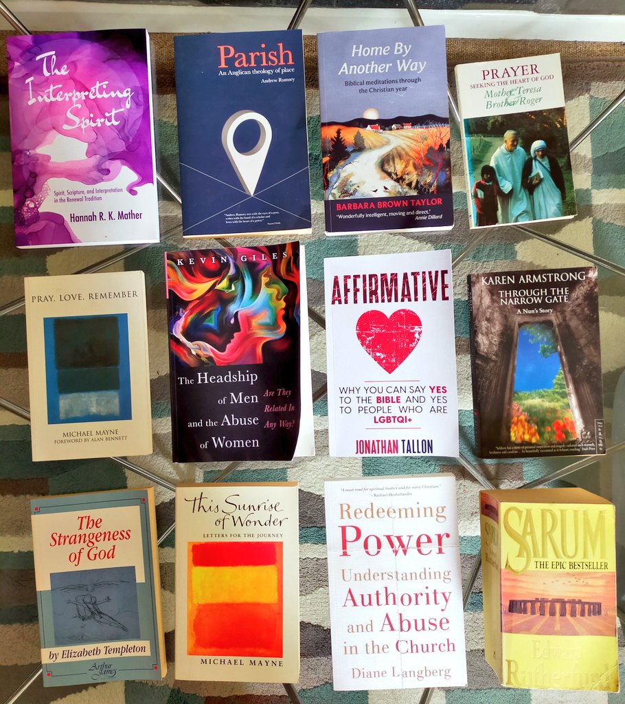 Revd_Leila's tweet photo. Collecting books to dive into during the gap between curacy and incumbency. Some old favourites, some "all-too relevant"s and one written by my brilliant cousin!  Any recommendations on reads to draw me deeper into the heart of God?
 
(Bible already an everyday read!) https://t.co/bqwvV1NvJB