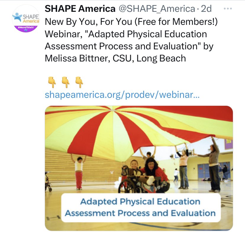 Check it out! 👀 
APE Assessment webinar
FREE for SHAPE America members!

shapeamerica.org/prodev/webinar…