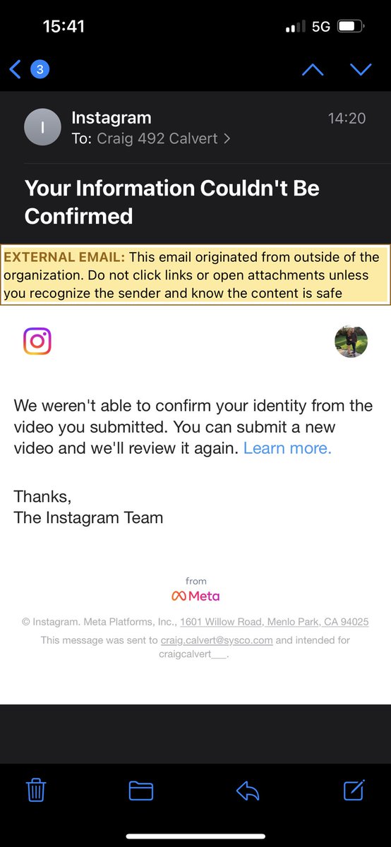 CraigCalvert_'s tweet photo. @instagram any danger of me getting my account back from being hacked? Support on the app is absolutely pointless. https://t.co/NONJzCXcih