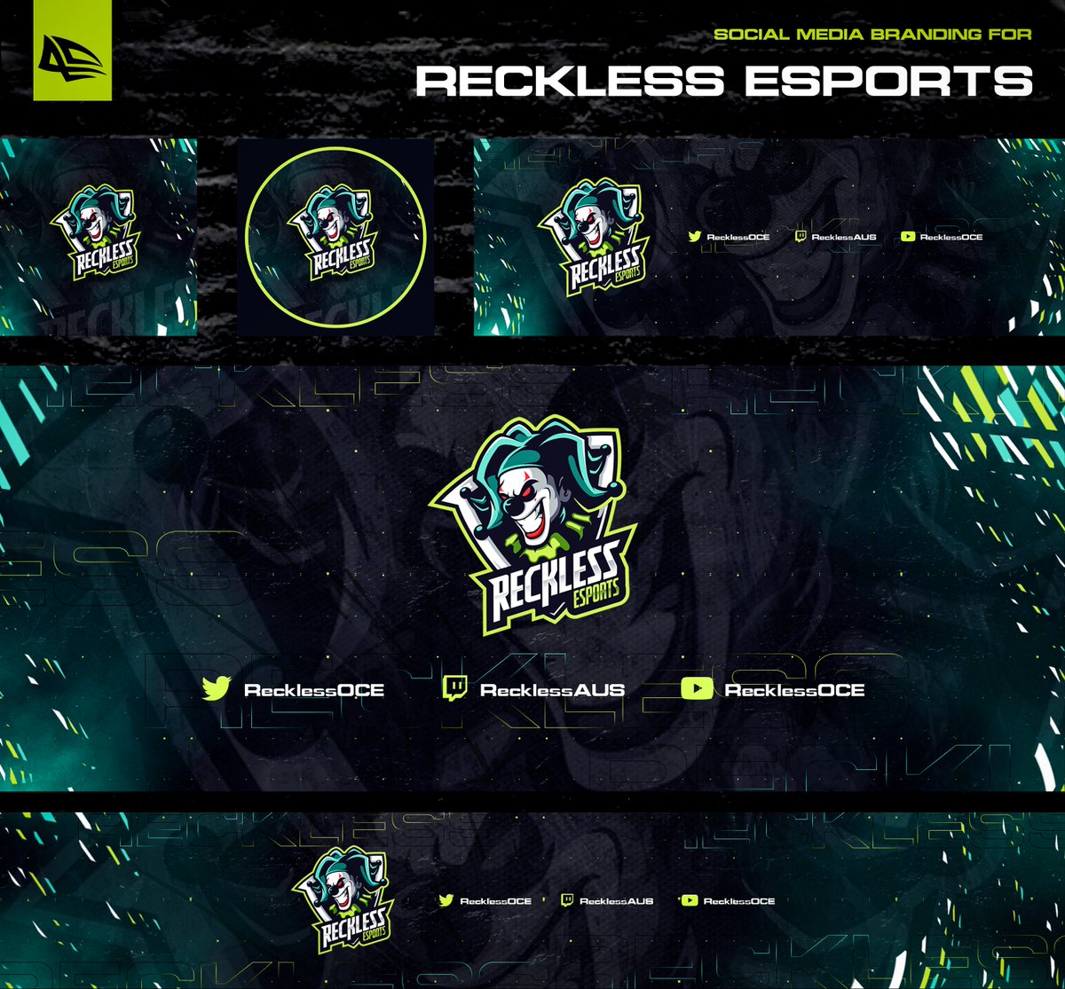RaphixDesign's tweet photo. Social Media Branding for Client
@RecklessOCE

#raphixdesign #bannerdesign #esportsbannerdesign #esportsdesign #designtwitter #socialmediadesign #esportsheaderdesign #coverartdesign #commissionwork #banner  #branding #esportswork #eSports #branding #gamingbanner #revamp https://t.co/1MFK0EBu1V