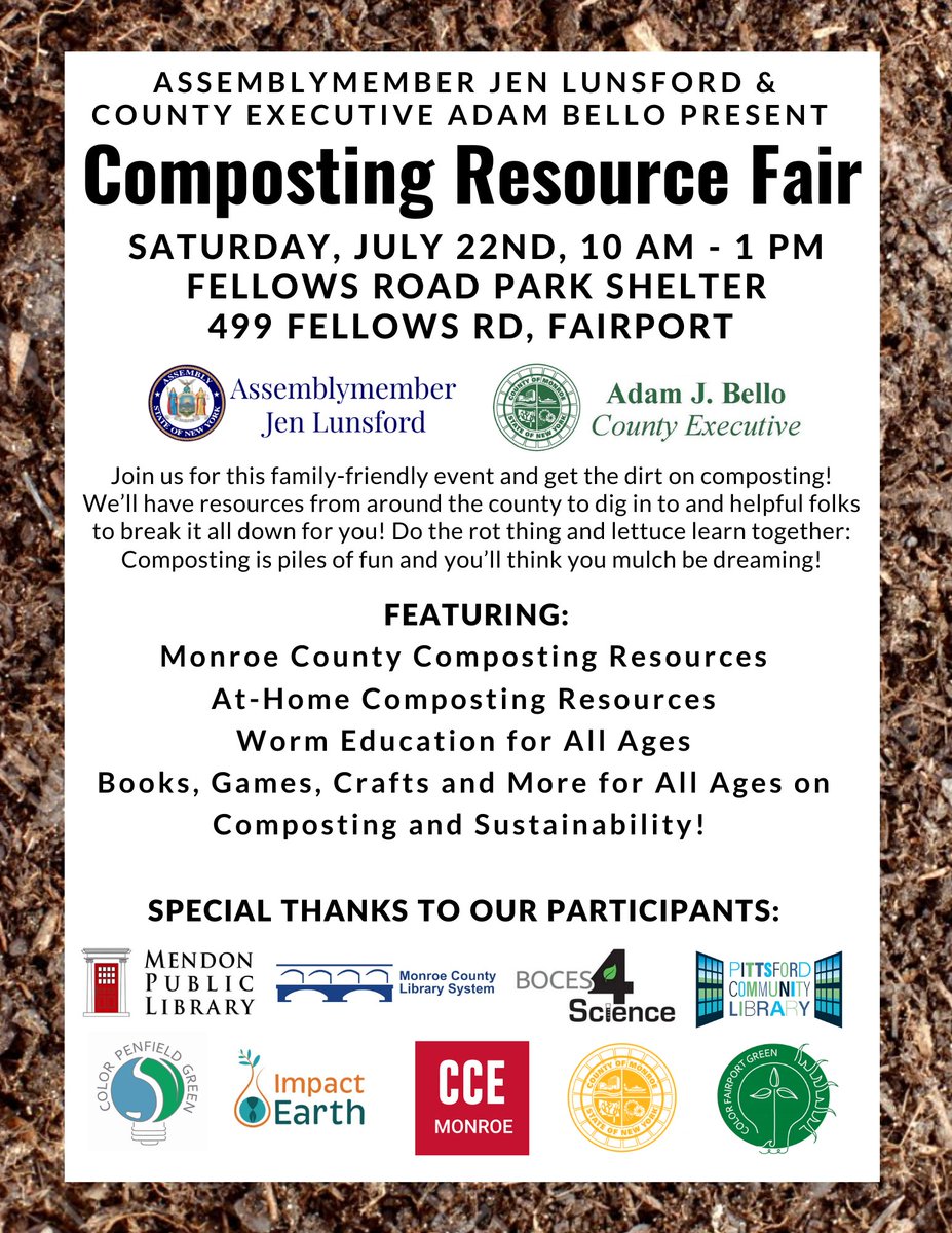 Join BOCES 4 Science and others at Fellows Road Park to learn about composting critters!