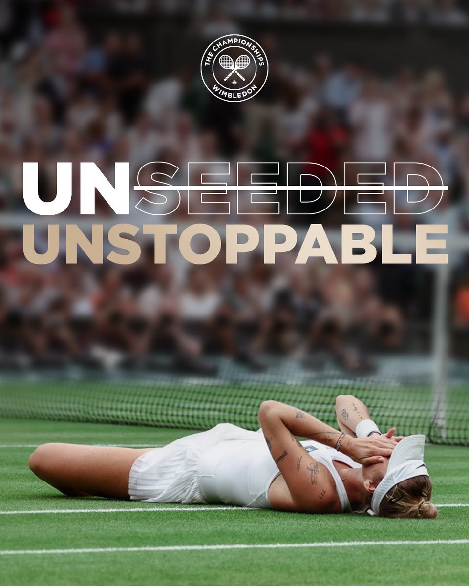 History Made. Marketa Vondrousova is the first ever unseeded #Wimbledon Ladies' Singles Champion 👏