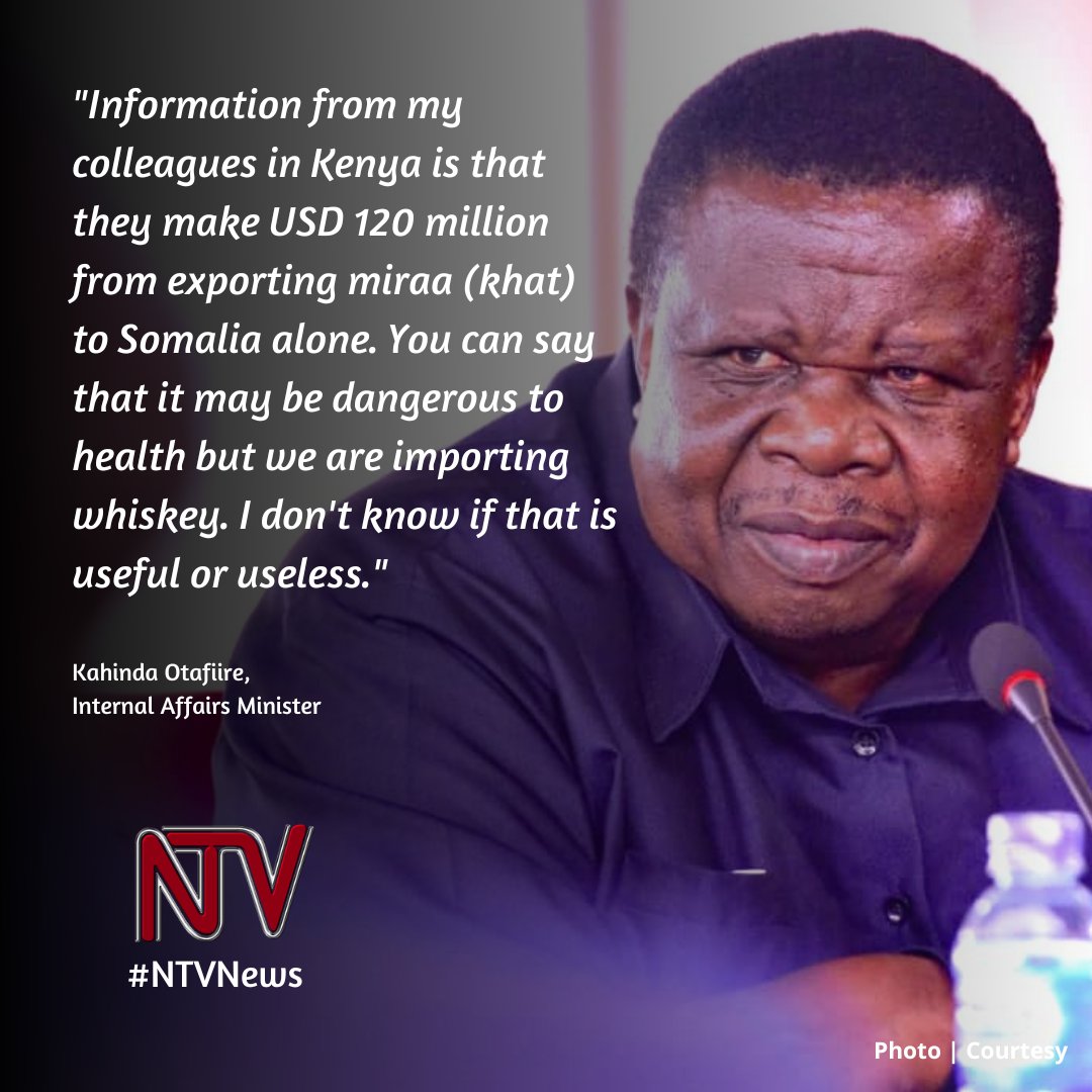 ntvuganda's tweet photo. Otafiire repeats call for khat regulation not prohibition #NTVNews

More 👉 https://t.co/jfwHhCxsyF https://t.co/EXFKAaSAc4