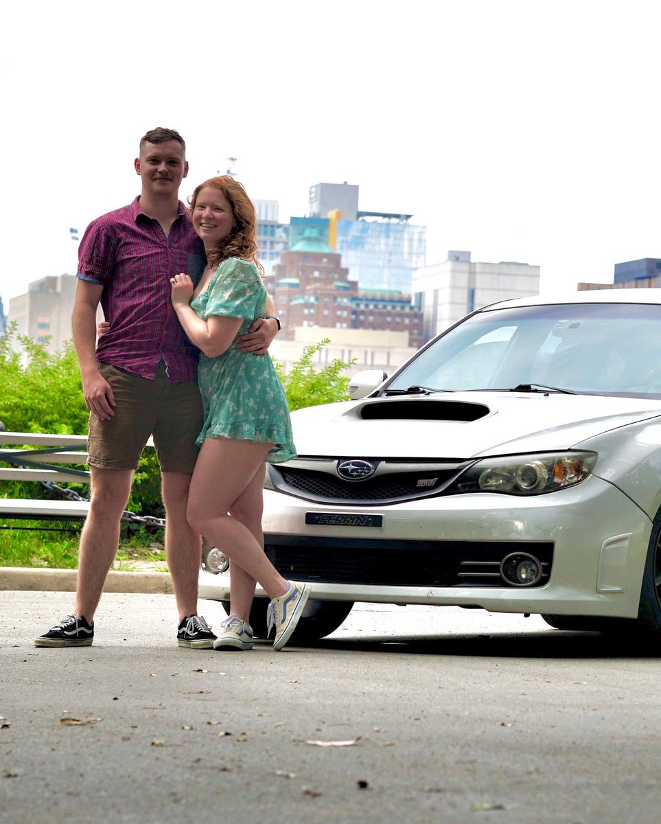 Red_Head45's tweet photo. @subaru_usa I swiped right for the car, stayed for the man. Ended up with a ring and a heck of a photo shoot. Love. It’s what makes a Subaru a #SUBARU  💙🤍💍 https://t.co/ObZxidQDJL