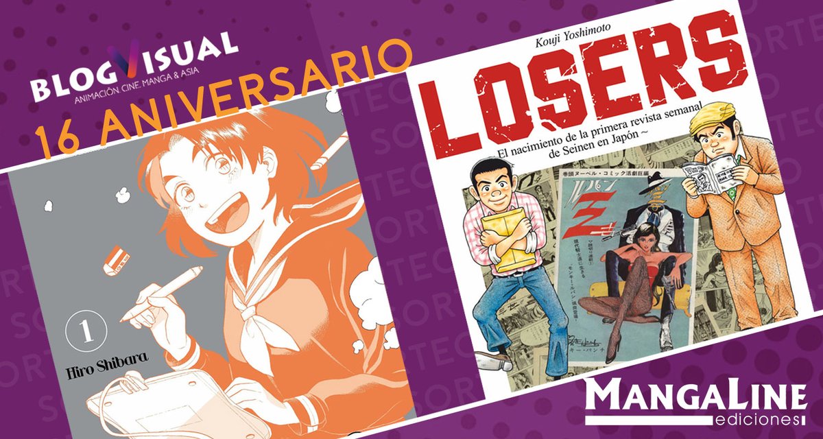 🎁 #SORTEO #BV16Aniversario Junto a Mangaline Ediciones sorteamos (entre Twitter e Instagram) los #manga “Borregos en la red” nº1 de Hiro Shibara y “Losers” de Kouji Yoshimoto.

🟣 Sigue a <a href="/blogvisual/">BlogVisual: Animación, Cine, Manga y Asia</a> y <a href="/MangalineES/">Mangaline España</a>
💜 Da like
🟪 Haz RT

Plazos y bases 🔗 blogvisual.es/2023/07/15/sor…