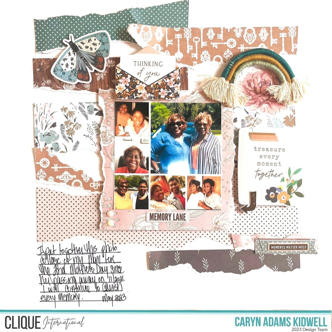 CliqueKits's tweet photo. Treasure every moment together! @thecraftycaryn says, "We must document the happy &amp; hard times❤️🕊️ Put together this photo collage of my Mom..my forever angel for Mother’s Day🕊️❤️ Used @cliquekits Limited Edition “Inspired by Olivia” kit. Filled with @fancypantsdesigns “Memory https://t.co/socaN7ACCf