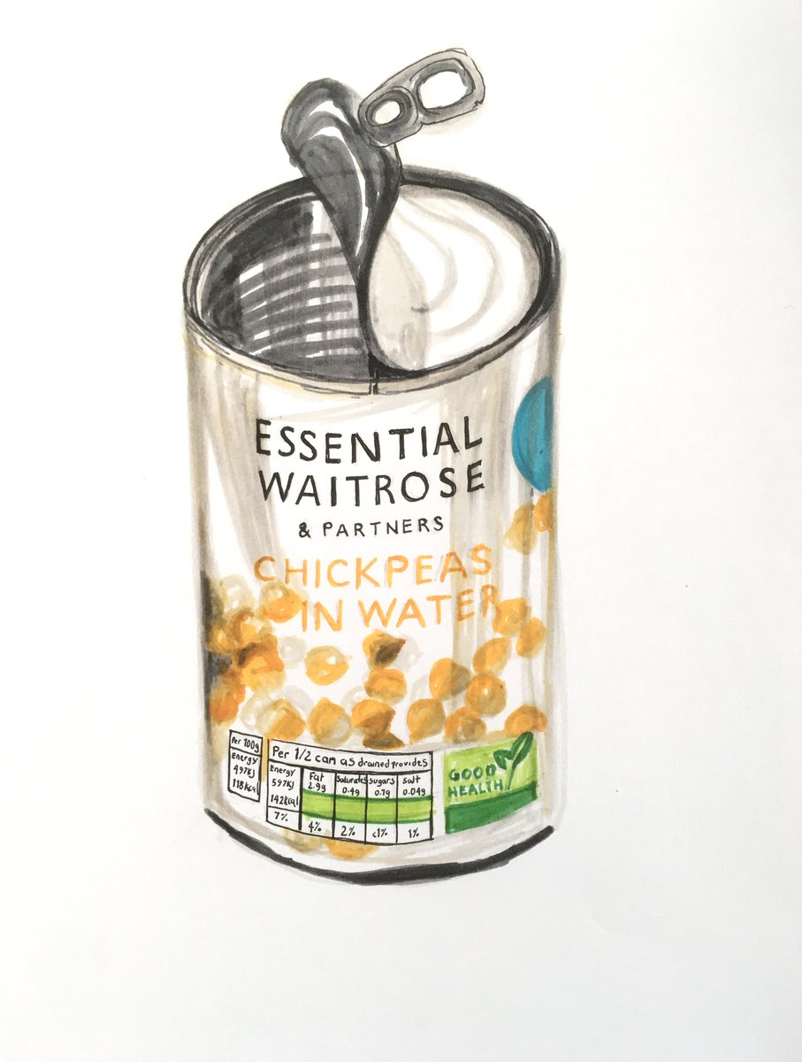 hannahkokoschka's tweet photo. Freehand #pen #drawing #sketch with @tombowusa of @waitrose essential #chickpeas โฆbeen using the #chickpeawater alot recently to froth and use as an #eggreplacer in #plantbased #baking โฆso, seemed appropriate to #draw #illustration https://t.co/fIFeVGuh6K