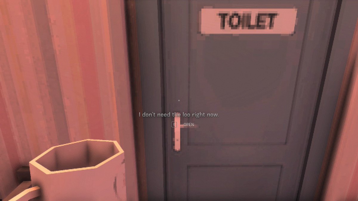 markgregory_'s tweet photo. Sat down to play #ChasingStatic by @headwaregames this afternoon for the first time. Super impressed. It's British, it's Lynchian, it has puzzles and it has working toilets. Remember kids, if the toilets in your game don't flush it isn't a real game..........yes this is satire https://t.co/45k90mAPjC