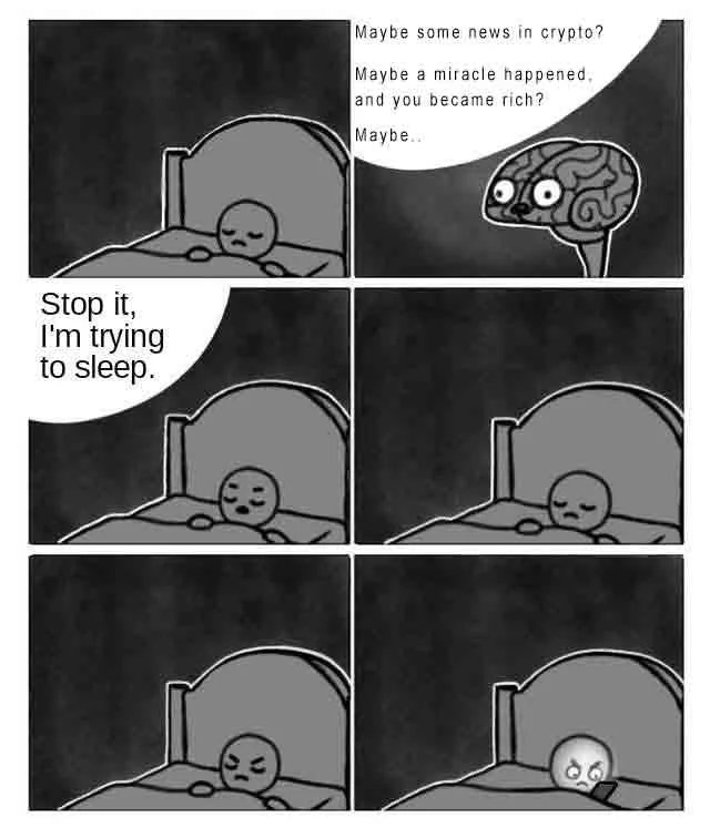 InvCryptoDaily's tweet photo. I haven't got a full nights sleep since 2019
#thanksSatoshi 

#cryptomeme #crypto #Bitcoin https://t.co/La3koTGvr6