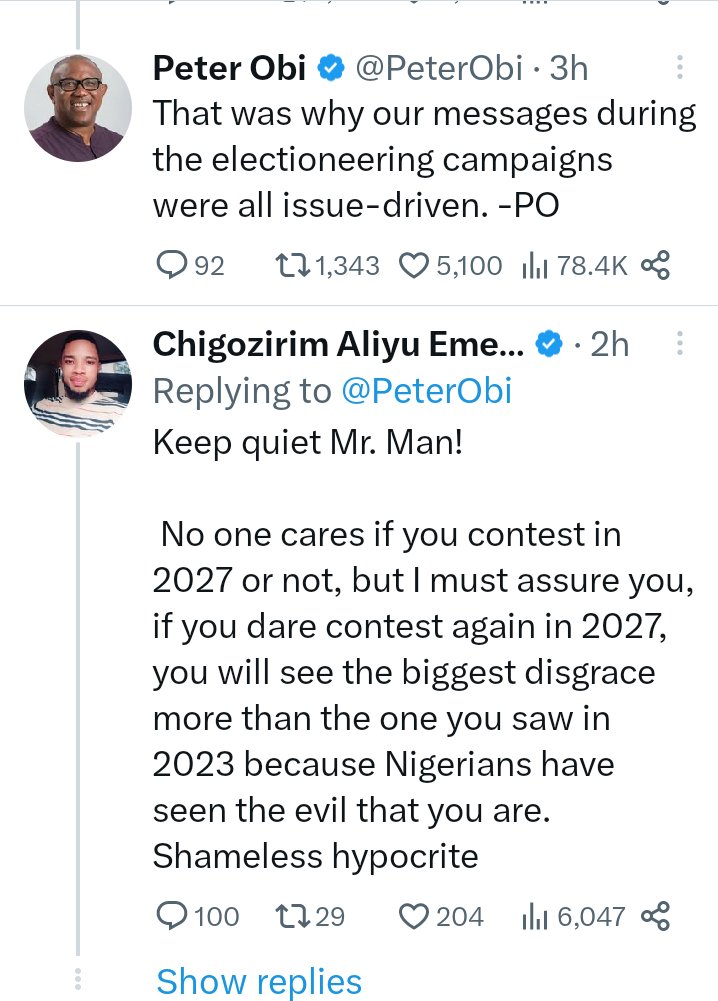 ManexcelO's tweet image. Why most of @PeterObi  Enemies re from ANAMBRA?

Enjoy ur one NIGERIA where ur child&apos;s mate insults u.