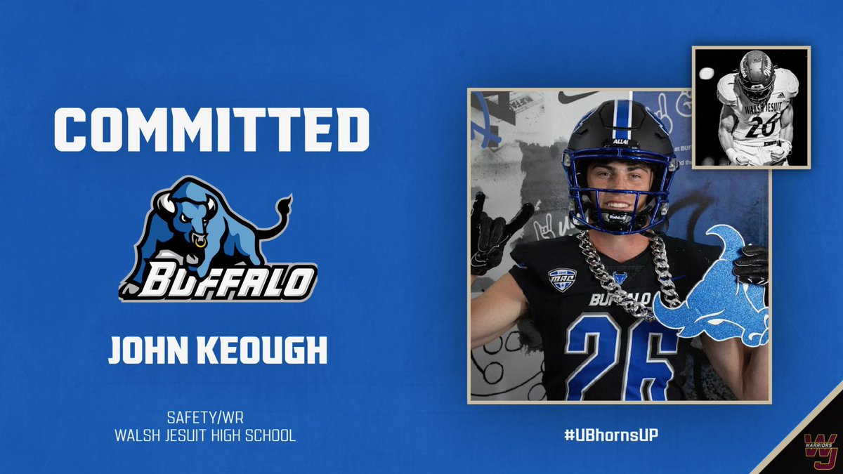 John Keough (@john_keo_) on Twitter photo After a lot of thinking over the past few months I am extremely excited and blessed to announce my verbal commitment to the University at Buffalo! Thank you to my family, friends, and especially coaches that have helped me throughout this process. <a href="/nalexanderWJHS/">Coach Alexander</a> <a href="/WalshJesuitFB/">Walsh Jesuit Football</a> After a lot of thinking over the past few months I am extremely excited and blessed to announce my verbal commitment to the University at Buffalo! Thank you to my family, friends, and especially coaches that have helped me throughout this process. <a href="/nalexanderWJHS/">Coach Alexander</a> <a href="/WalshJesuitFB/">Walsh Jesuit Football</a>
