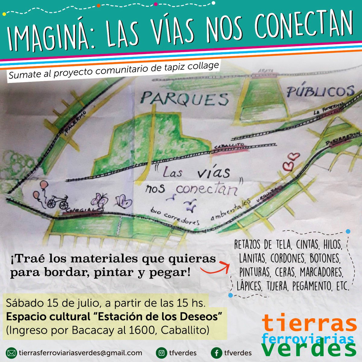 Lubertino's tweet photo. #Hoy 15h acompañaremos a lxs vecinxs de Caballito @parquecaballito desde otros barrios y como @acdh_arg y @RedDABV para reclamar x el Playon ferroviario #parqueSi #torresNo #TierrasFerroviariasVerdes https://t.co/jCvCLEUIwH