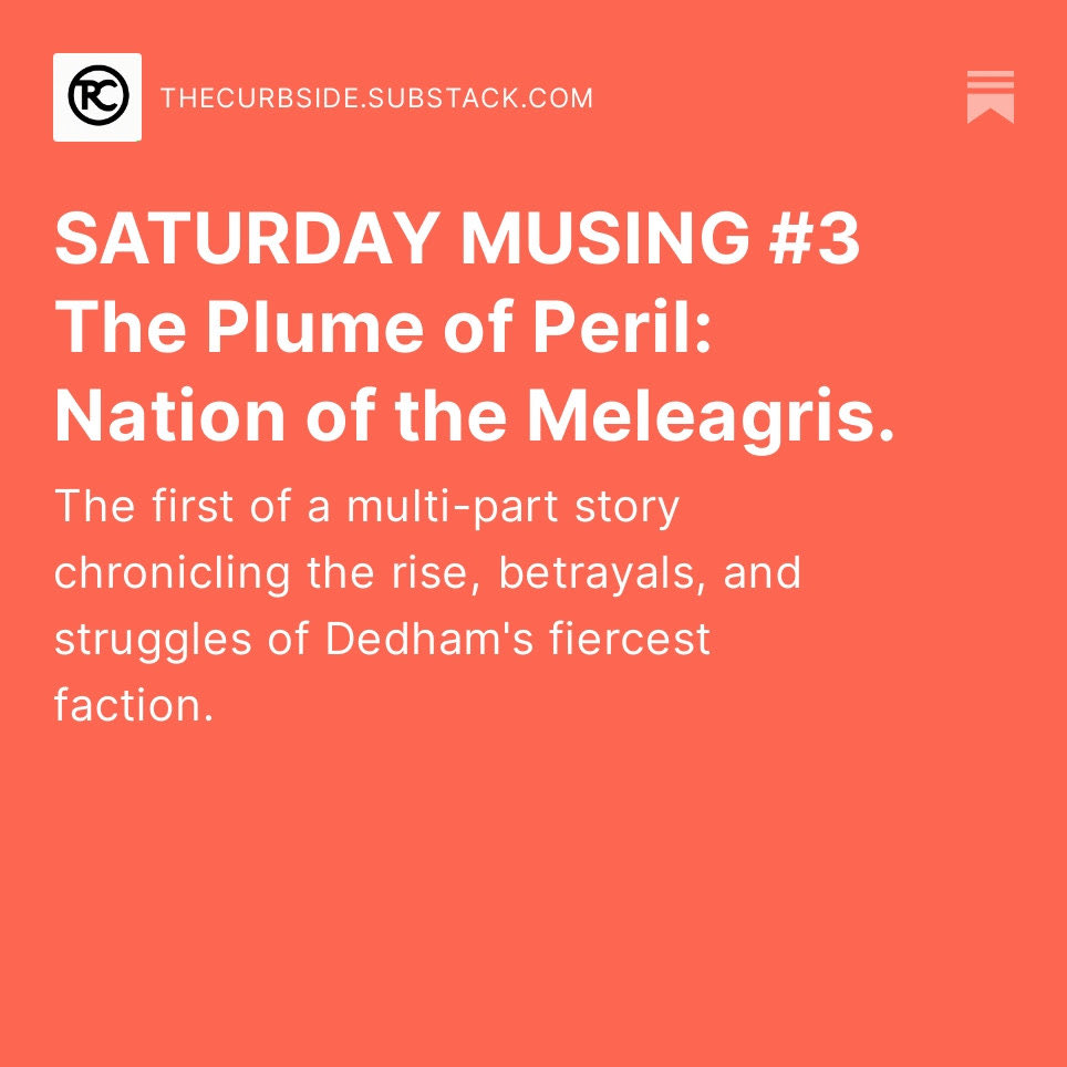 qdtrinh's tweet photo. From @Venkatmr99 for @TheRealCurbside In our tranquil town of Dedham, an unlikely disruption emerges: the Meleagris. A symbol of Thanksgiving turned symbol of rebellion. Read the unfolding #TurkeyTales here: https://t.co/nlUaaXlXys 🦃🏘️ https://t.co/5L53iR4XAw