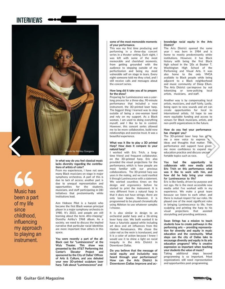 jessstringss's tweet photo. I spoke with @JennaleAdams and @Guitargoddess21 about my 3D printed harp, racial and gender equity in music education and the performing arts. https://t.co/GAhD0UsNTv