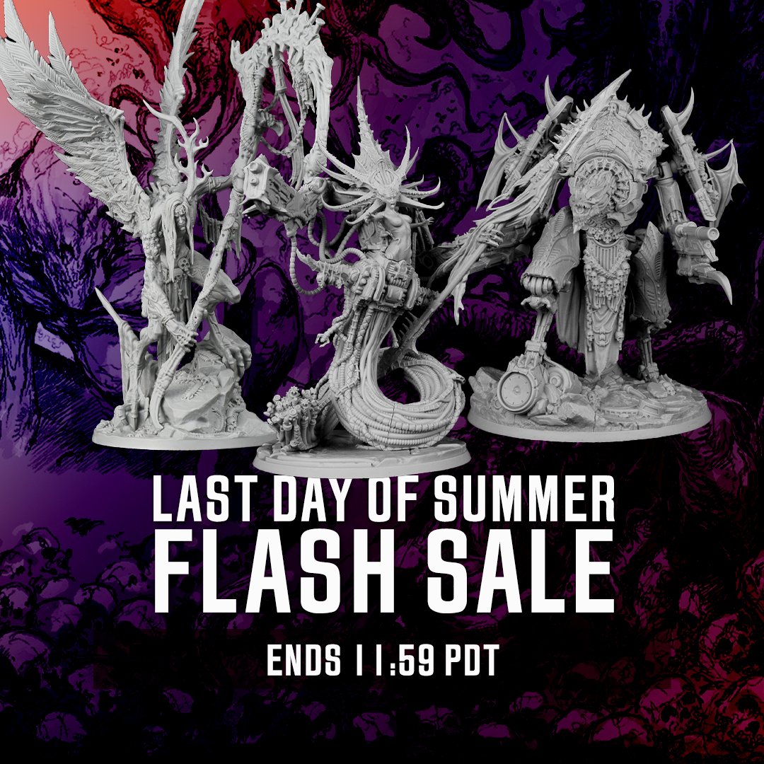 It's the last day! Grab your demons and creatures before midnight (PDT). 

us.creaturecaster.com 

#creaturecaster
#resinminiatures #summersale