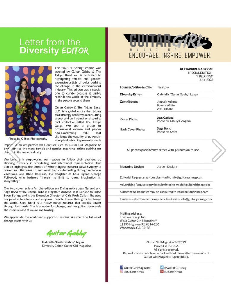 jessstringss's tweet photo. @JennaleAdams @Guitargoddess21 A letter from the Diversity Editor @Guitargoddess21 from @thetxlipsband 🙅🏽‍♀️💚 https://t.co/LbRnlaeF4F