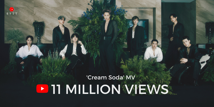 exolyoutubeteam's tweet photo. EXO 엑소 'Cream Soda' MV has reached 11 MILLION views  🎉

Let's keep streaming!
🔗 https://t.co/B86GIvpcfm

#EXO_CreamSoda #EXO_EXIST
#엑소 #EXO @weareoneEXO https://t.co/ZmWK6obrXj