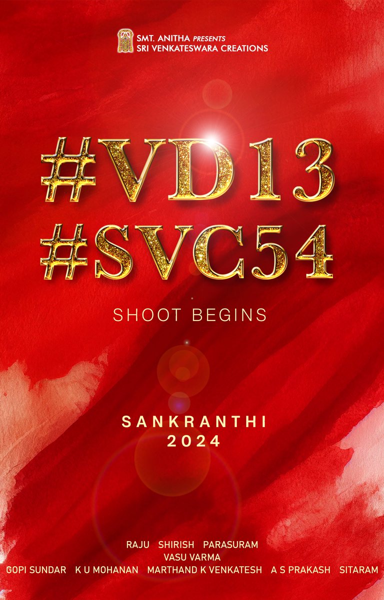 #VD13 #SVC54 shoot begins. Sankranthi 2024 release.