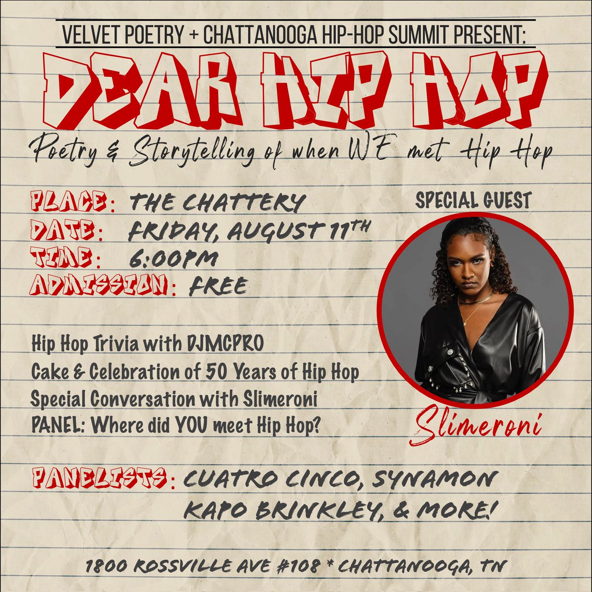 Come celebrate 50 years of Hip-Hop with us on August 11th!