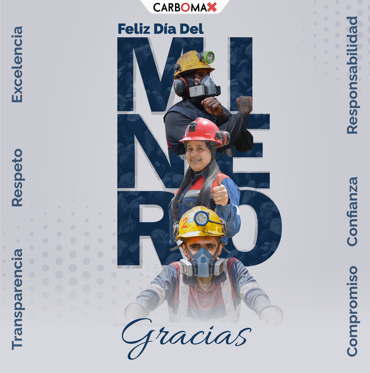 CarbomaxCol's tweet photo. #DíaDelMinero Hoy la familia Carbomax, quiere exaltar la valiosa labor de nuestros Mineros, hombres y mujeres que día a día trabajan por una minería sostenible y bien hecha, centrada en el desarrollo y progreso de la región.  #MásDesarrollo #MásOportunidad  #LaMineriaMeAporta https://t.co/saWT9mOBUa