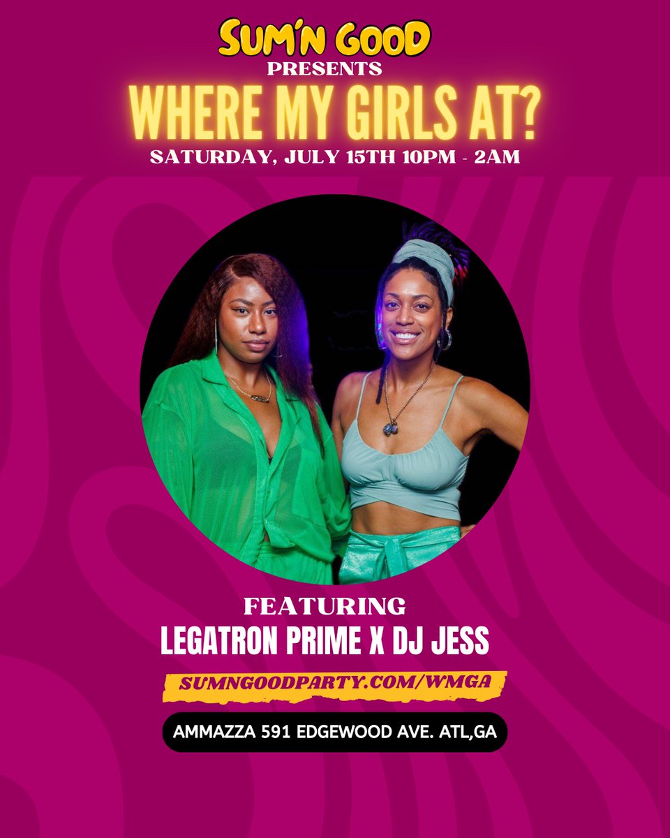 SeanFalyon's tweet photo. TONIGHT ... @Sumgoodparty Presents : "Where My Girls At?" featuring the "WMGA" Duo @LegatronPrime  Prime and #DjJess Jess out of New Orleans along with @bombjahlaam ... LADIES, STRETCH NOW AND PREPARE TO TWERK IN PEACE! https://t.co/6yeHM0LOoZ https://t.co/LvEjOq8wvt