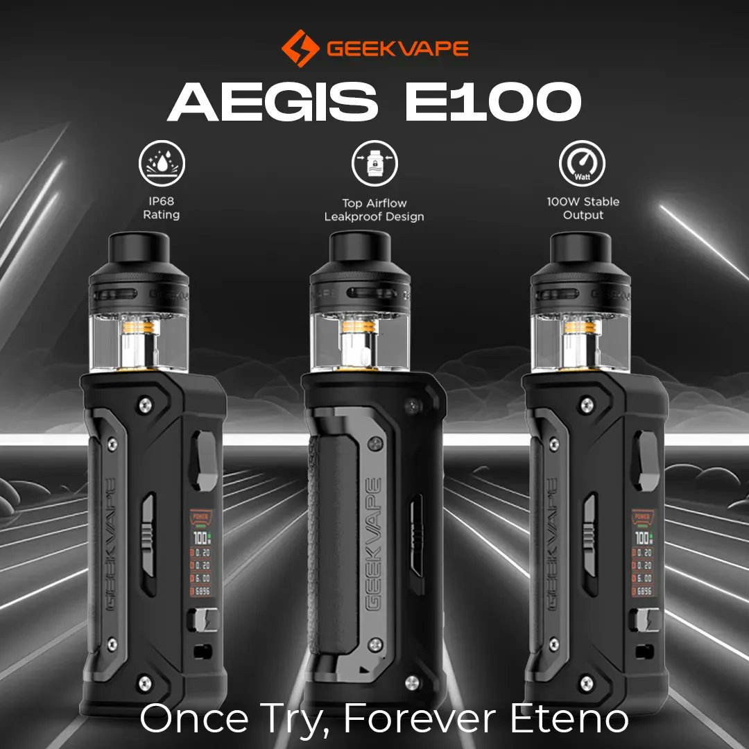 Geekvape E100 – the game-changer you’ve been waiting for.
Enjoy endless enjoyment by trying Eterno! Available in six gorgeous colors and compatible with Geekvape P series coils.

Grab yours now 😍 buff.ly/44qAbOB
#GeekvapeE100 #PodModKit #vapecommunity #vapeusa