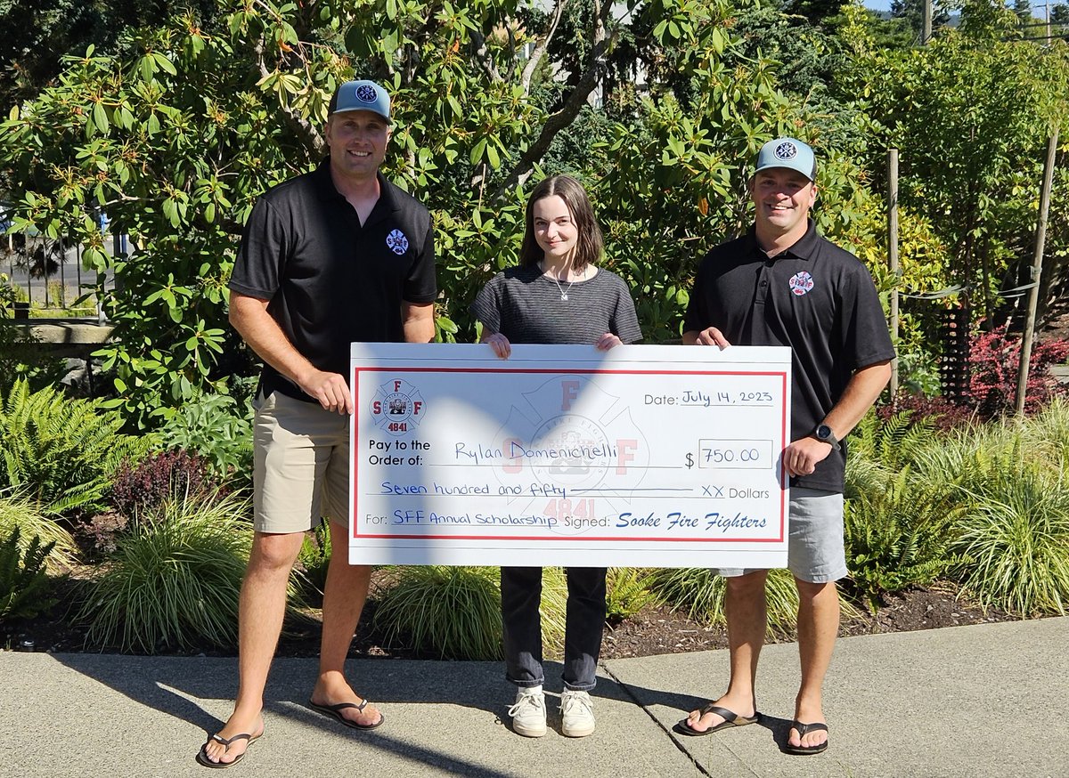 Congratulations to Rylan, our 2023 Sooke Fire Fighters Scholarship recipient, who is off to <a href="/UBC/">University of British Columbia</a> in September as she begins studying International Relations.