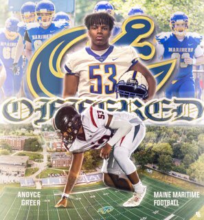After an amazing visit and conversations with <a href="/CoachNSheehan/">Nick Sheehan</a> and <a href="/CoachMack36/">Danny McKenna</a> , i am blessed to receive a division 3 offer from <a href="/MMA_Football/">Maine Maritime FB</a> . Thank you coaches for the opportunity! 
<a href="/Raider_FB/">Raider_FB</a> <a href="/BuzzswapsDesign/">Buzz.Visuals</a>