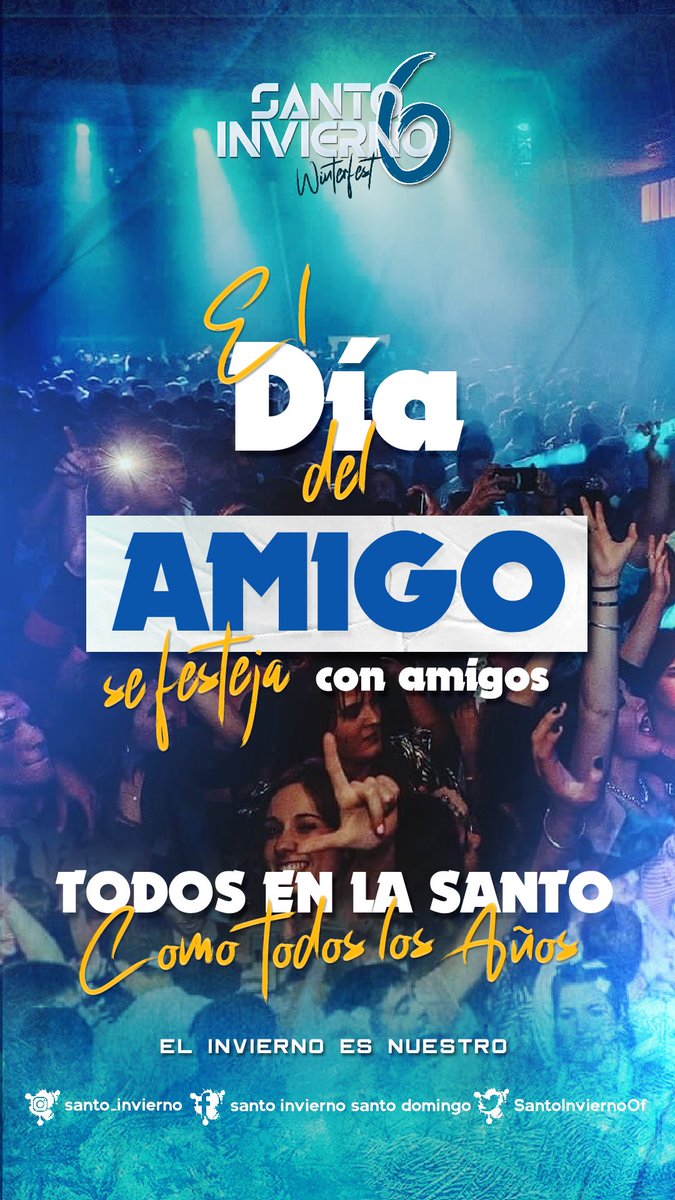 SantoInviernoOf's tweet photo. EL DÍA DEL AMIGO SE FESTEJA ACÁ, EN LA SANTO INVIERNO 🥳🥳 https://t.co/8651k3vExi