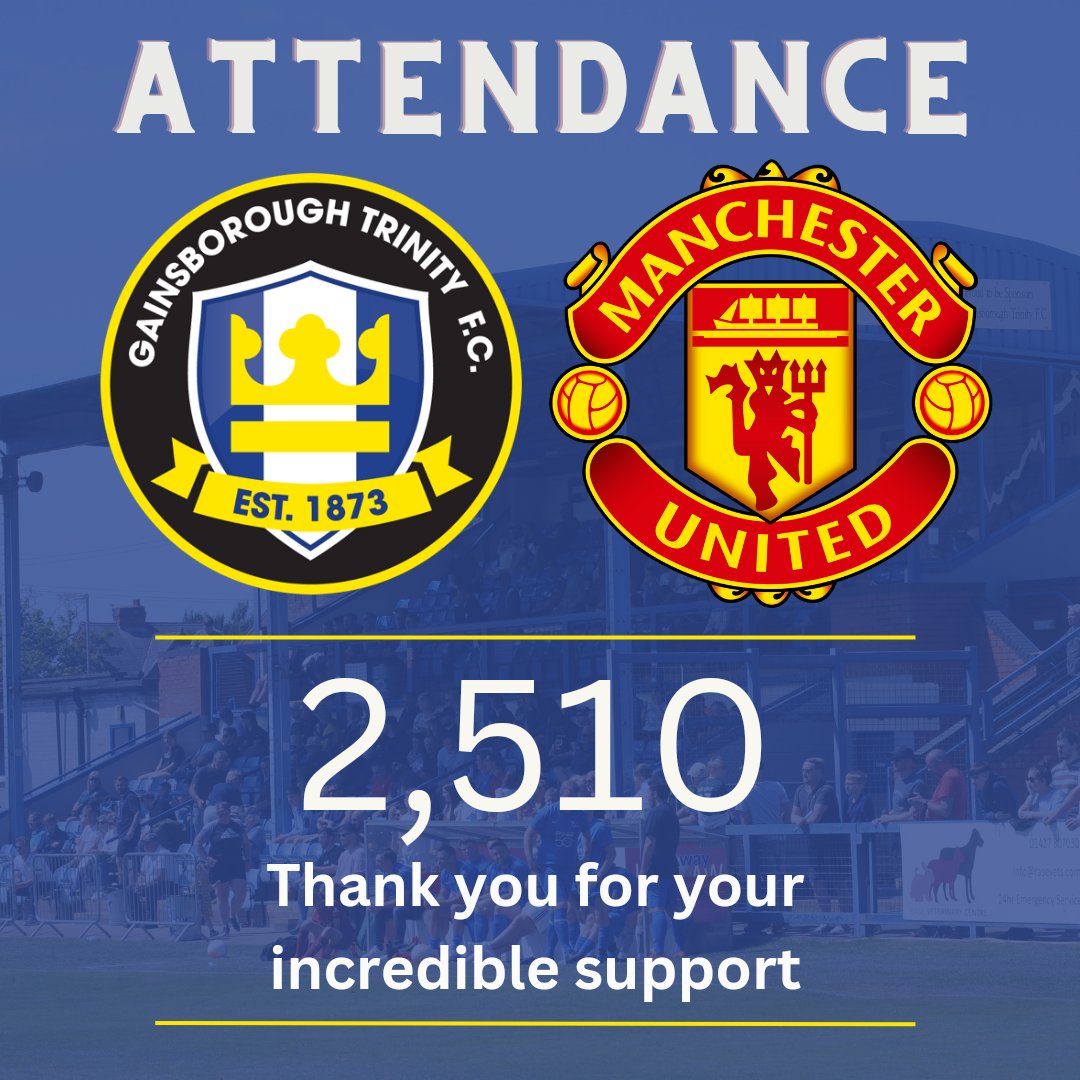 ATTENDANCE |

A fantastic turnout this afternoon, with 2,510 here today to see #Trinity take on a young <a href="/ManUtd/">Manchester United</a> side