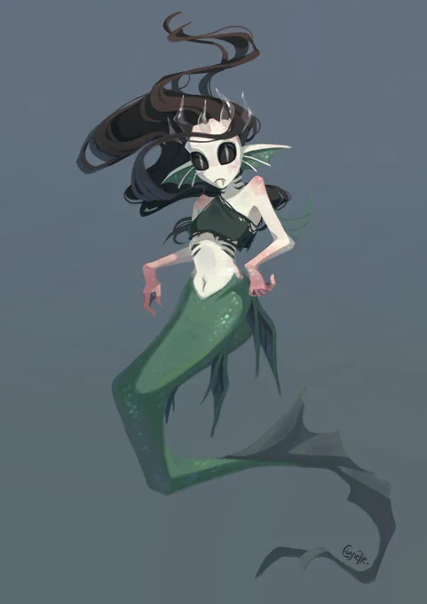 New finished commission ! Fish girl #commissionsopen #myartwork 