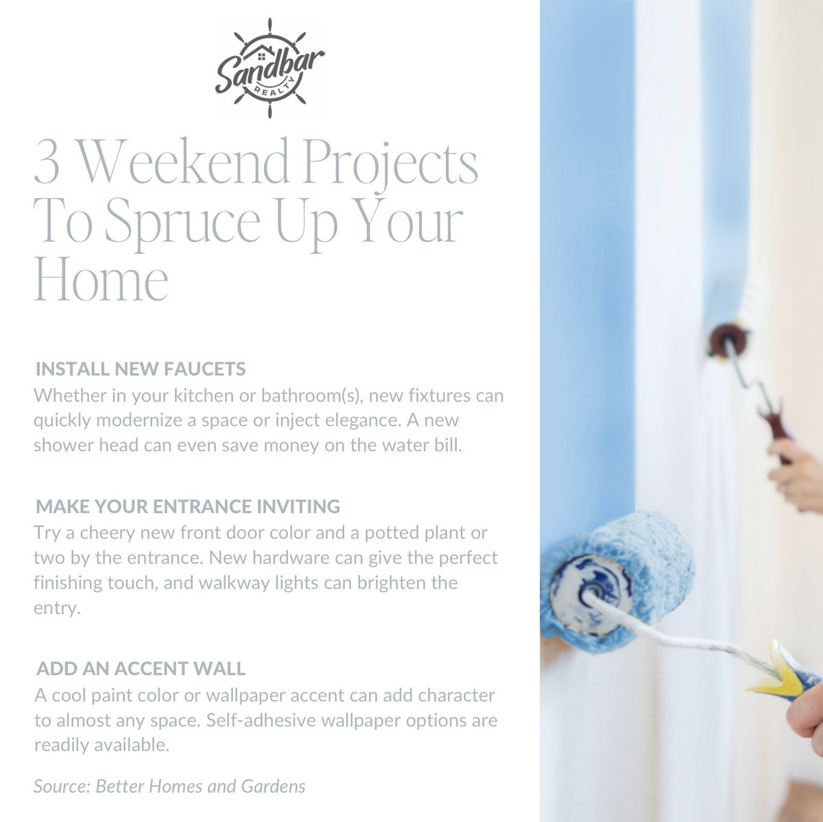 KiraSikesReal's tweet image. Now that the #weekend is here, it's the perfect time to tackle a few projects around the #house! Here are three easy #weekendprojects to spruce up your #home 🏡 #realestatetips #homerenovations #homeupgrades #homeupdates