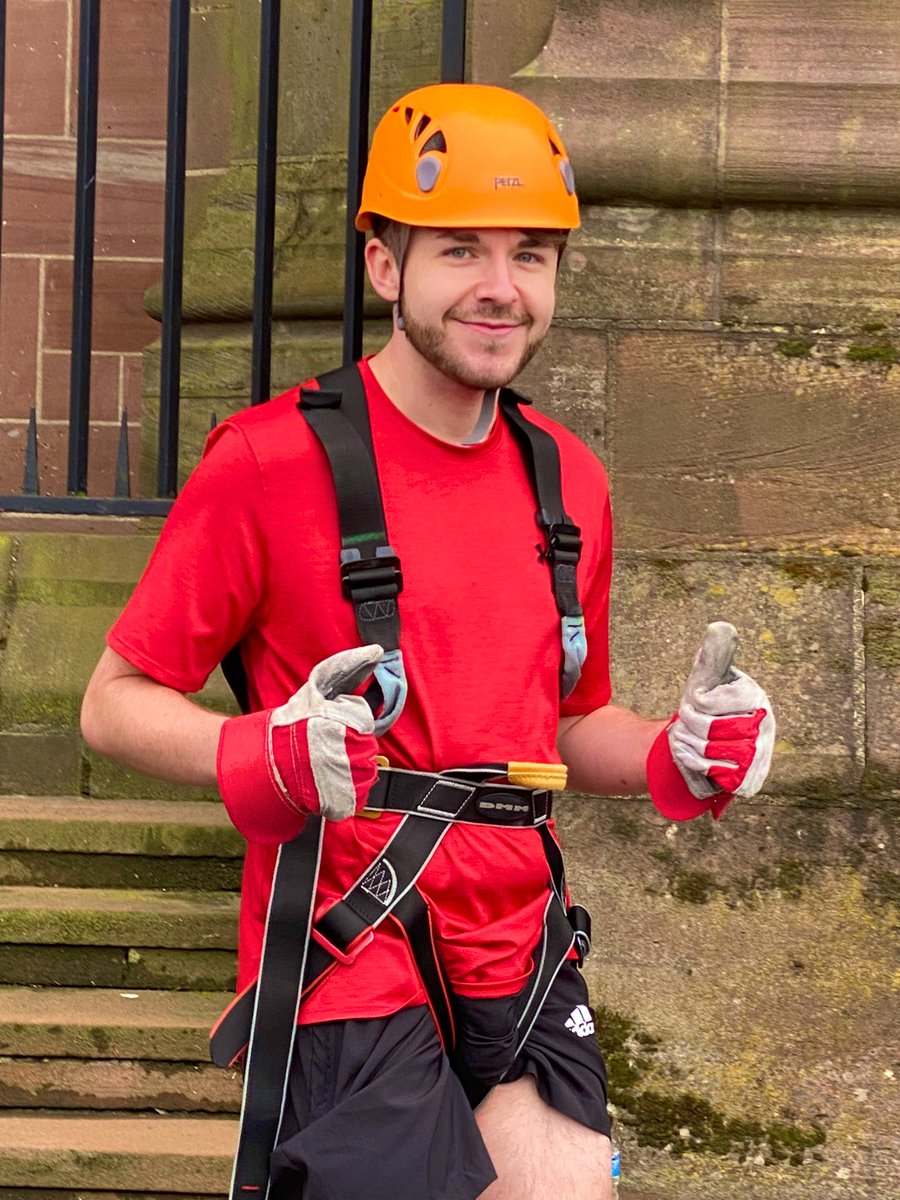 ImagineIndep01's tweet photo. A huge well done to Alex for abseiling down @livcatherdral on behalf of us today! ๐๐ผ๐๐ผ๐๐ผ not only an excellent staff member but a brave asbeiler - those winds werenโt playing games! ๐จ #abseilformentalhealth #imagineindependence https://t.co/BWPplUwu6C