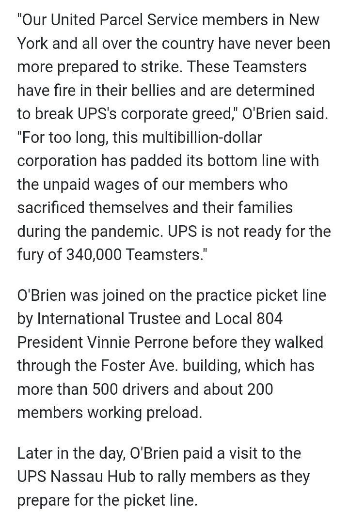 BrJoeBalkis's tweet photo. 7/14/23 #VOTENOups
#upsNegotiationsUpdate
#sob gladhanding &amp; photooping
From #JustPracticing to #StrikeReady
#PracticePicketing is a good escalation building to a strike but
We need to be organizing the #VoteNo on the line
#upsTeamstersRally in #NY on 7/15
https://t.co/fr95nqepH4 https://t.co/ivyb3b7Evo