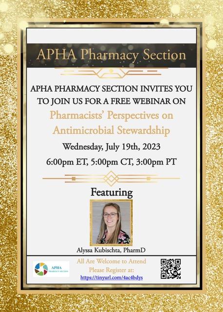 AphaPharmacy's tweet photo. Come Join us in our upcoming free webinar! #pharmacy #publichealth #AntimicrobialResistance #antimicrobialstewardship https://t.co/nspnhKiAEP