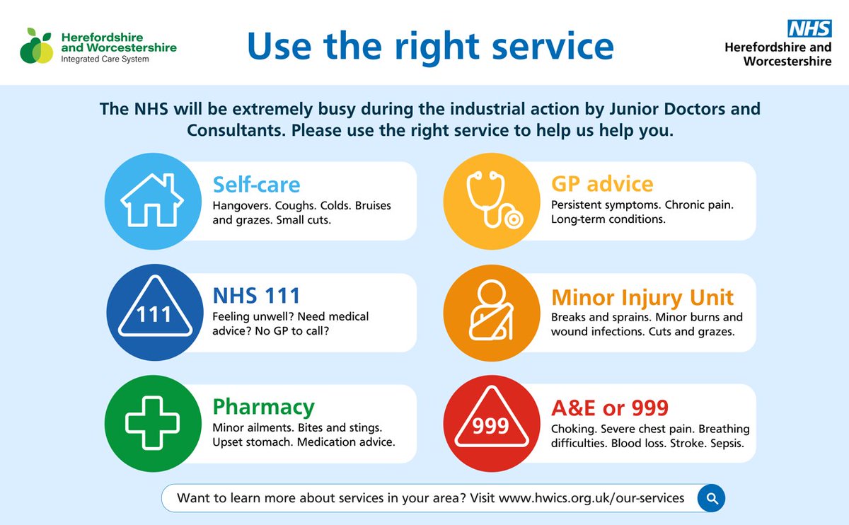 HfdsCouncil's tweet photo. Use the right NHS service and save our emergency departments for those who really need them. Unless you attend with a genuine life-threatening emergency, you may be re-directed to a more appropriate service or face an extremely long wait. #6things Visit: https://t.co/eQmuAMwtwO https://t.co/30UdkRKEJE