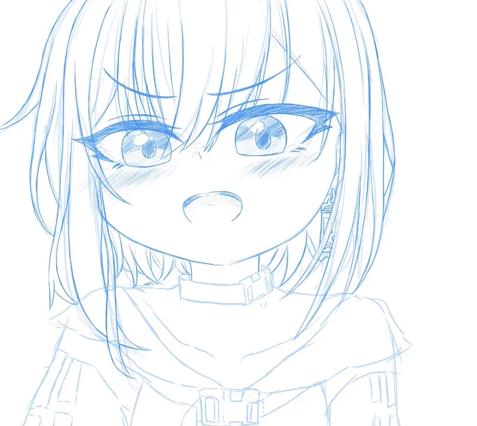 サッと描き……なのに初描き+慣れてない構図もあって明日までお預けです  シロちゃんの方も塗りを進めちょります……がんばう