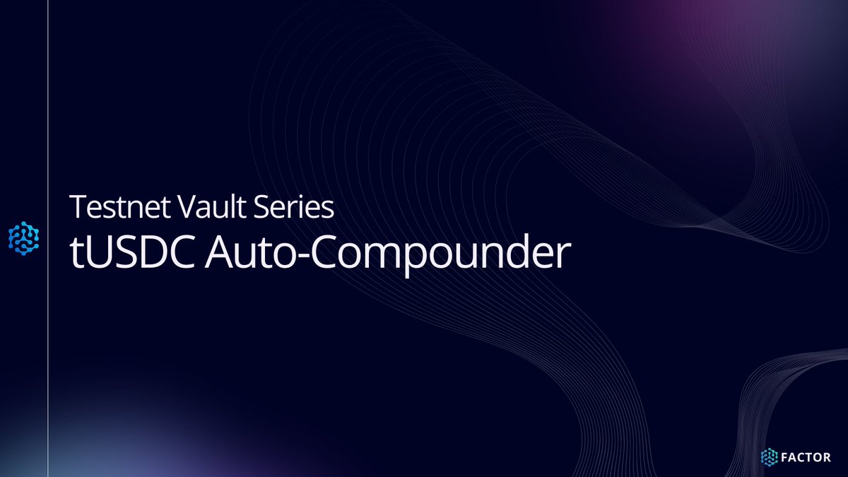 Factor_fi's tweet photo. tUSDC Auto-Compounder Vault utilizes @Tender_fi to maximize stablecoin yield with $USDC collateral.

Detailed explanations of these yield-optimized vaults are provided below.

#FactorTestnet #FactorV2

1/ https://t.co/fWzRSFJx3y