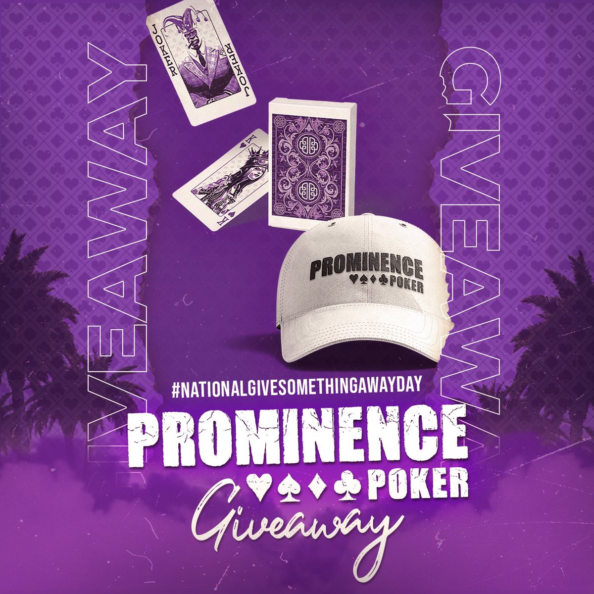 ProminencePoker's tweet image. ♠♦ It's #NationalGiveSomethingAwayDay! In celebration, we've got a merch giveaway! To enter to win a hat and playing cards, all you need to do is answer this question in the replies: Think back to the first time you played Prominence. What made you start playing? ♥️♣️