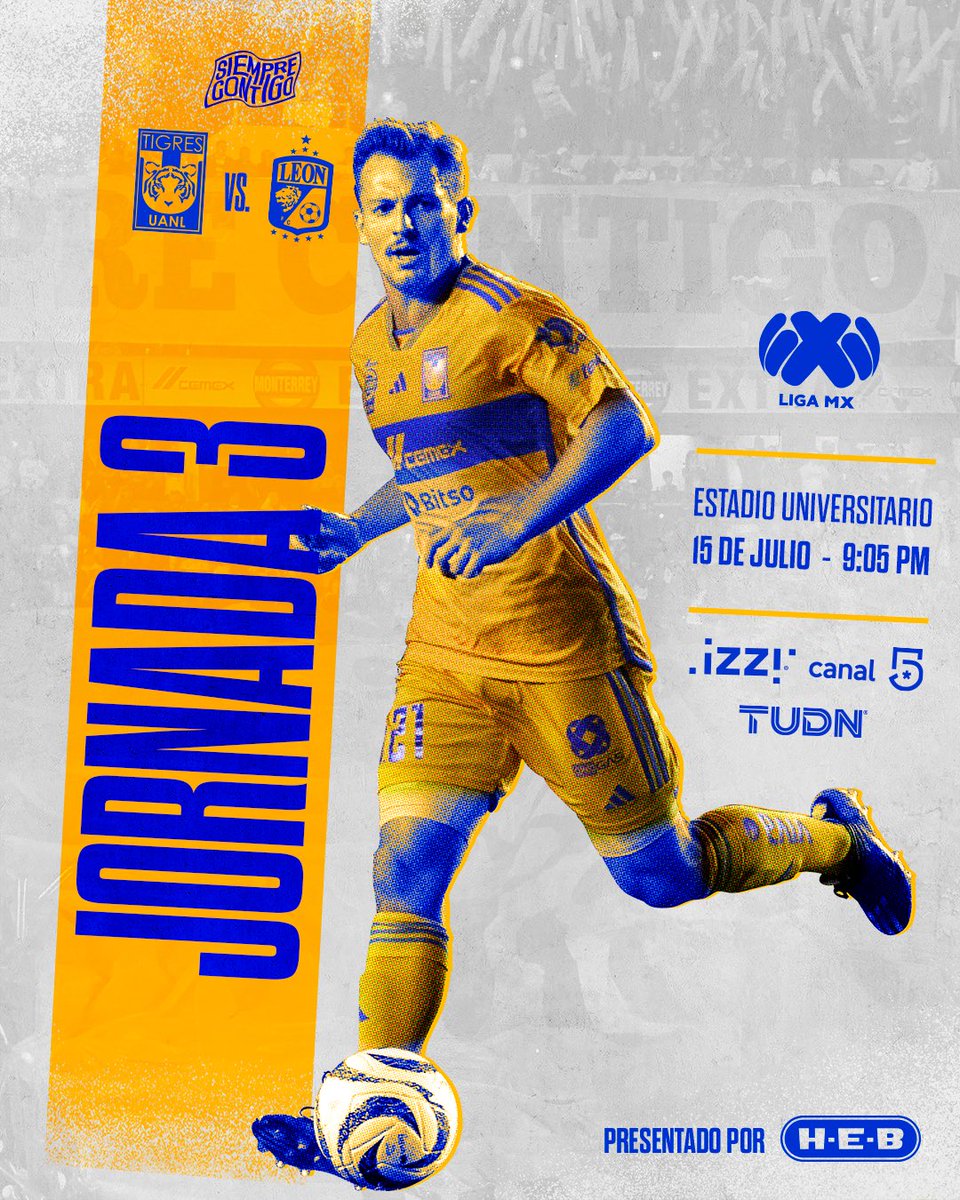 🗣️ ¡Hoy hay futbol, hoy juega el primero, el último y El Más Campeón de Nuevo León! 👊🏻🐯 ¡Dale, Tigres!

Presentado por <a href="/HEB_mexico/">H-E-B México</a>