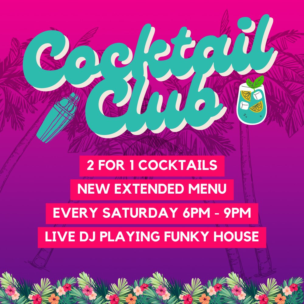 ReefBarWigan's tweet photo. 🍹 COCKTAIL CLUB 🍸 - Pre Drinks Start Here!
🕺 Every Saturday @ Reef From 6pm
😲 Includes a FREE STAMP to After Dark
🔥 Brand New Extended Menu
🥂 2-For-1 Cocktails Throughout
🎧 Live DJ Playing Funky House https://t.co/4t3yZNcrGZ