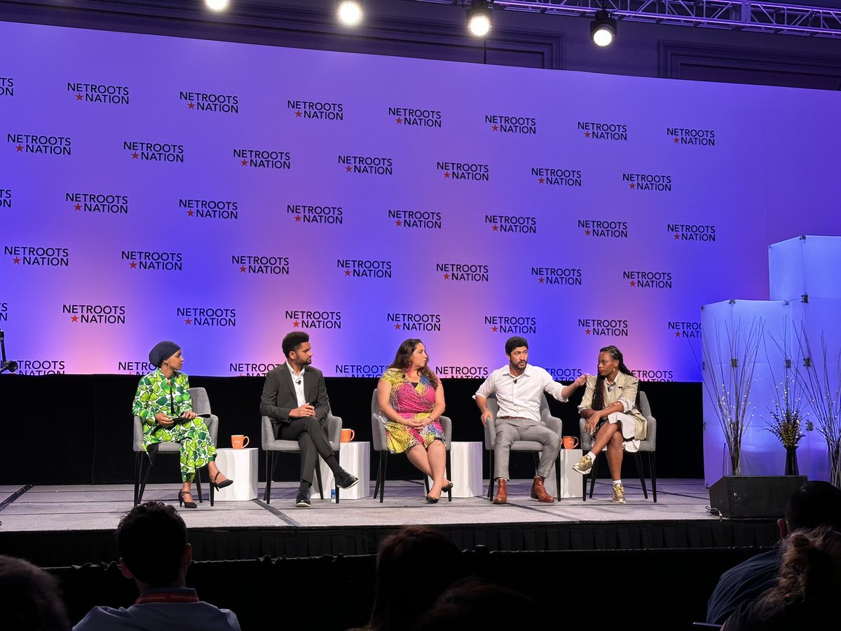 lizlebron1's tweet photo. @IlhanMN @MaxwellFrostFL @DeliaRamirezIL @GregCasar &amp; @RepSummerLee bringing down the house @Netroots_Nation #NN23 https://t.co/GIz1bvX7Pg
