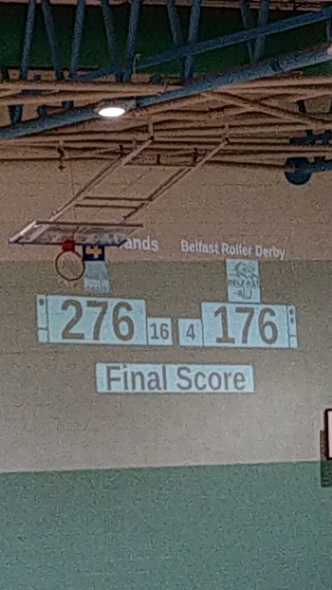 DRDscores's tweet photo. 🚨 That's the game folks! 🚨 

Final score in what was a wonderful game of roller derby:

@DublinRD #BeGrands 276
@BelfastRD 176

#DublinRollerDerby #DRDhome #DerbyTwitter https://t.co/vax791212s
