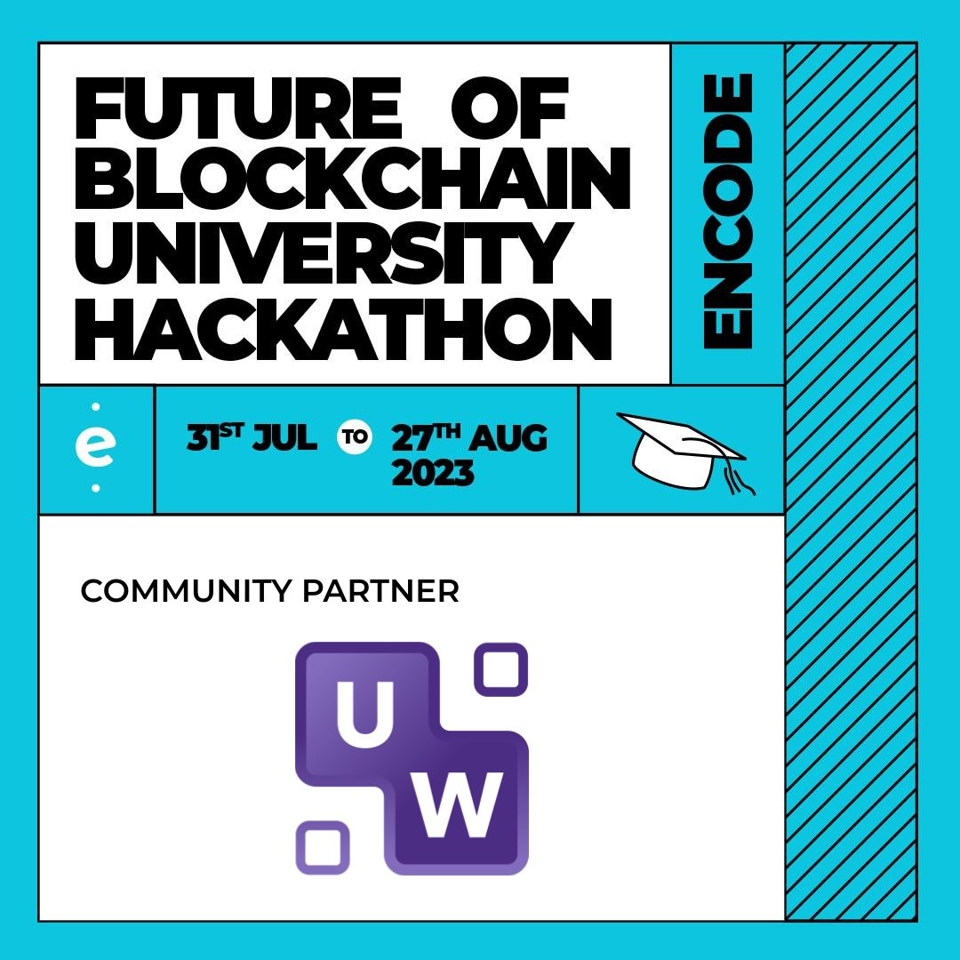 UW Blockchain Society ๐พ (@udubblockchain) on Twitter photo UW Blockchain is excited to a partner with <a href="/encodeclub/">Encode Club</a> for their upcoming Future of Blockchain University Hackathon! ๐
Register now, build and you could walk away with some amazing prizes! ๐ธFind more info here โฌ๏ธ encode.club/university-hacโฆ UW Blockchain is excited to a partner with <a href="/encodeclub/">Encode Club</a> for their upcoming Future of Blockchain University Hackathon! ๐
Register now, build and you could walk away with some amazing prizes! ๐ธFind more info here โฌ๏ธ encode.club/university-hacโฆ